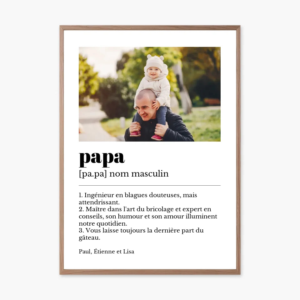 Affiche personnalisée définition papa