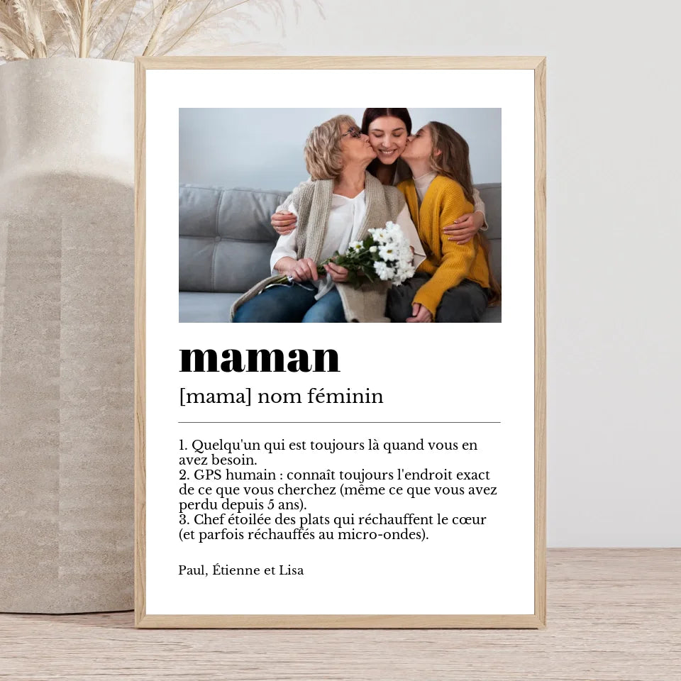 Affiche personnalisée définition maman