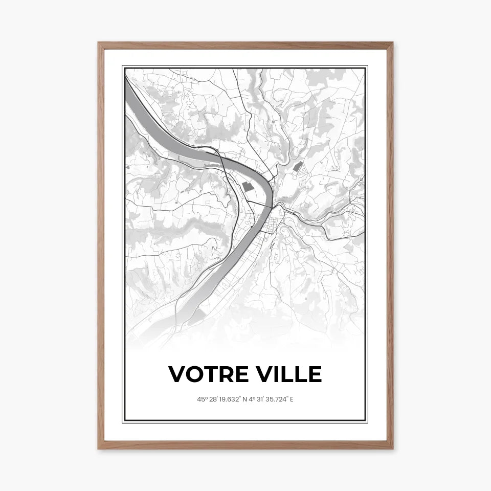 Affiche personnalisée - Carte personnalisable, votre ville ou lieu - Poster map