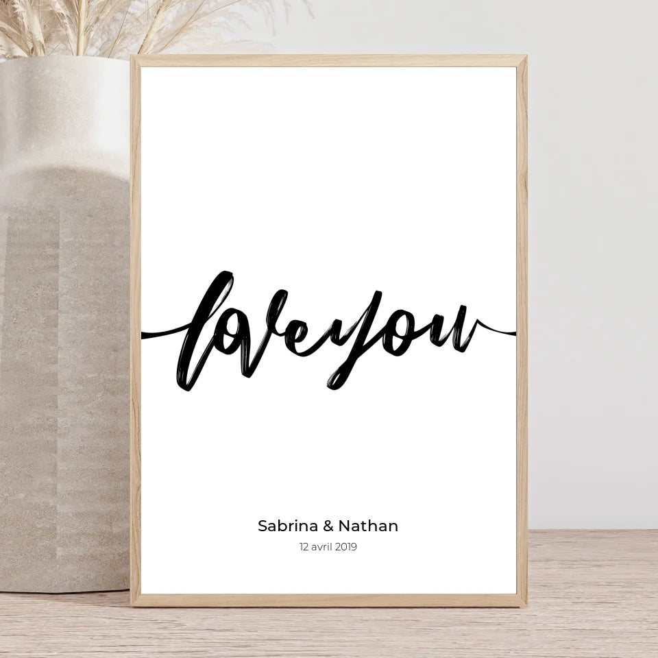 Affiche personnalisée - Love You