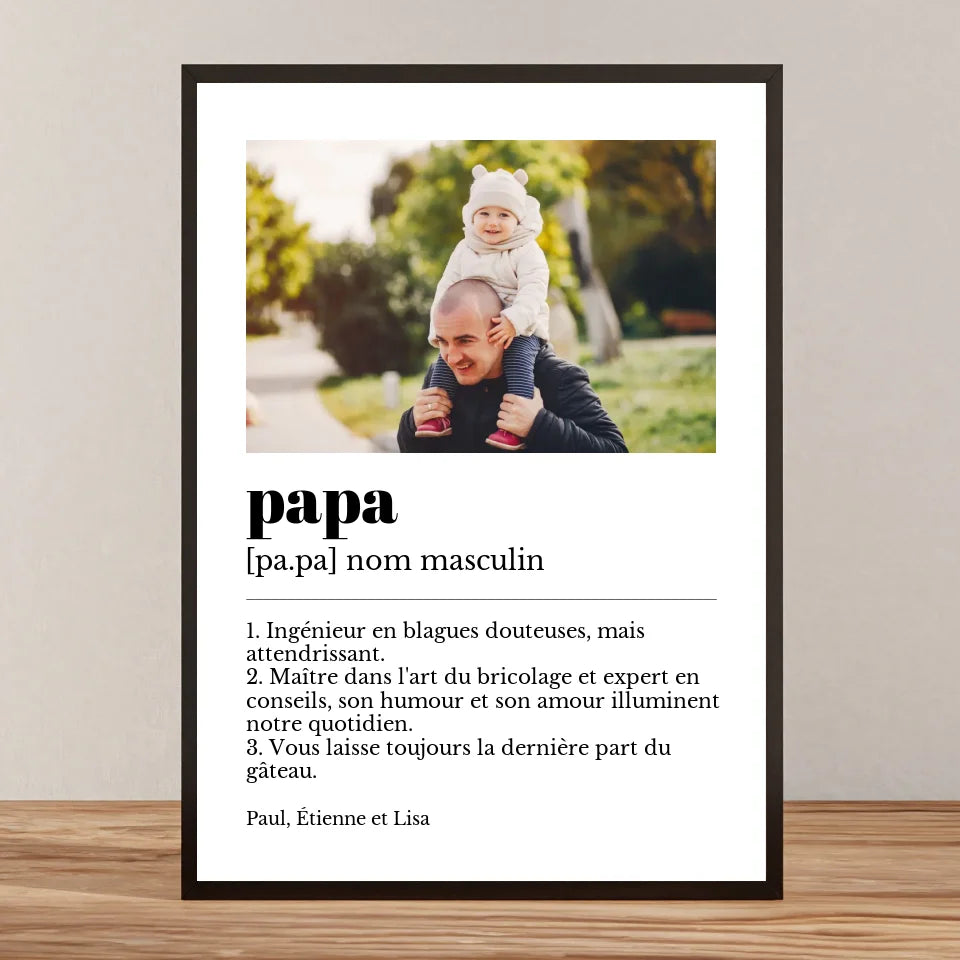 Affiche personnalisée définition papa