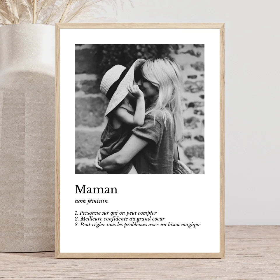 Affiche personnalisée - Définition courte maman