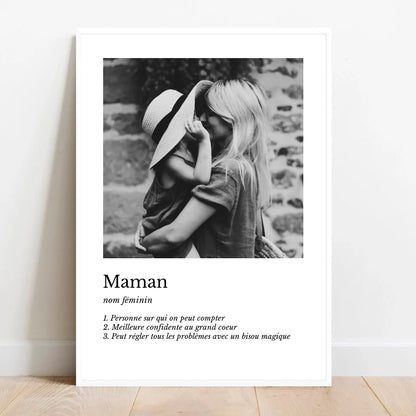 Affiche personnalisée - Définition courte maman