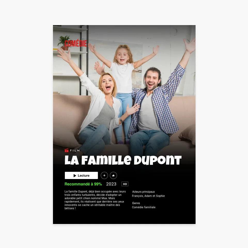 Affiche personnalisée Netflix Famille