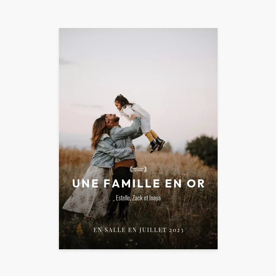 Affiche de film personnalisée - Famille - Poster photo - cestfrancais.fr