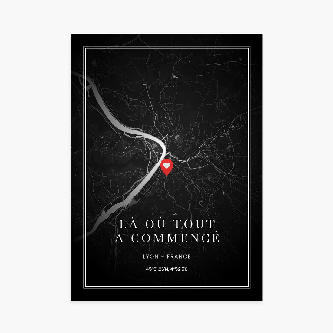 Affiche personnalisée couple Dark Love - Lieu de la première rencontre - cestfrancais.fr