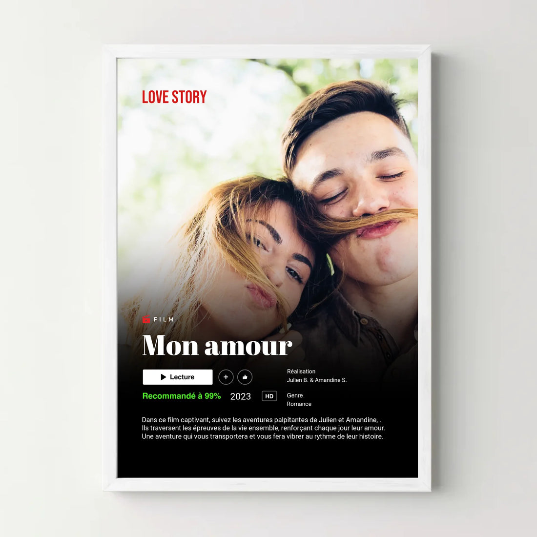 Affiche personnalisée Netflix Couple - cestfrancais.fr