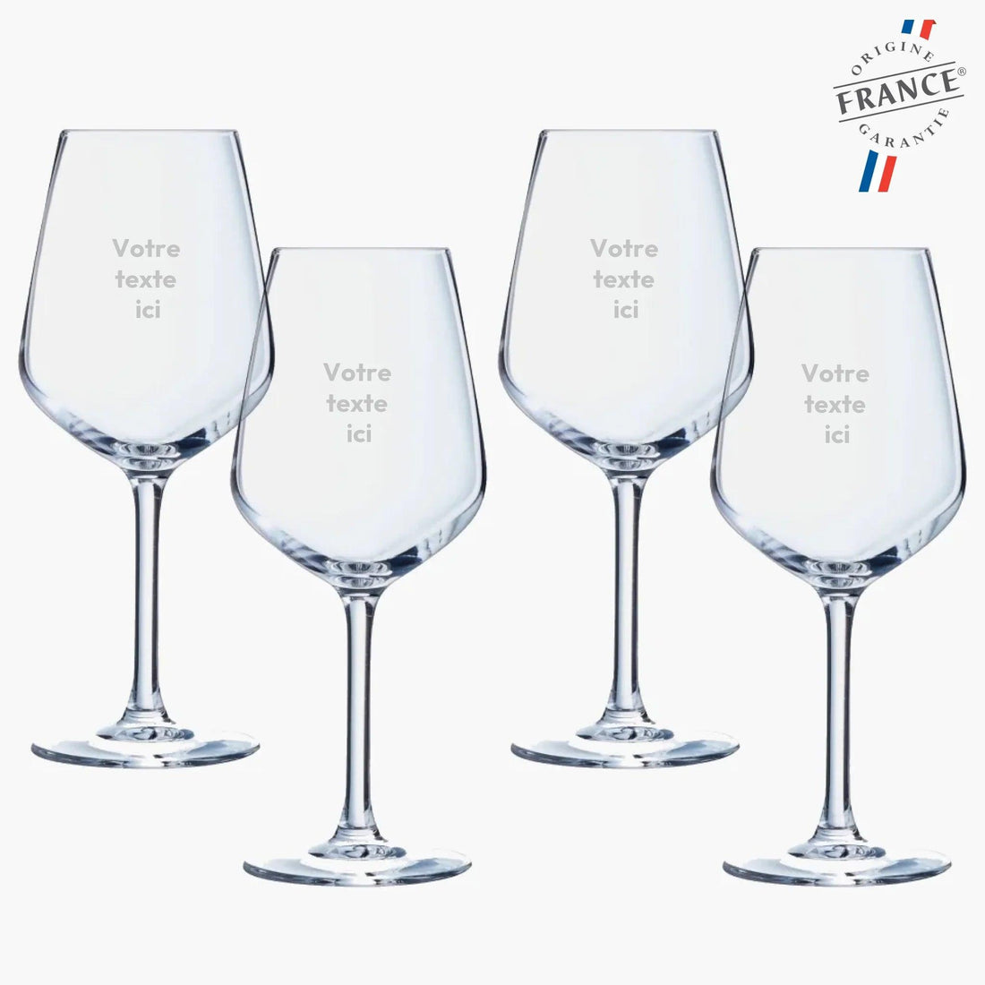 Coffret 4 verres à vin personnalisés - cestfrancais.fr