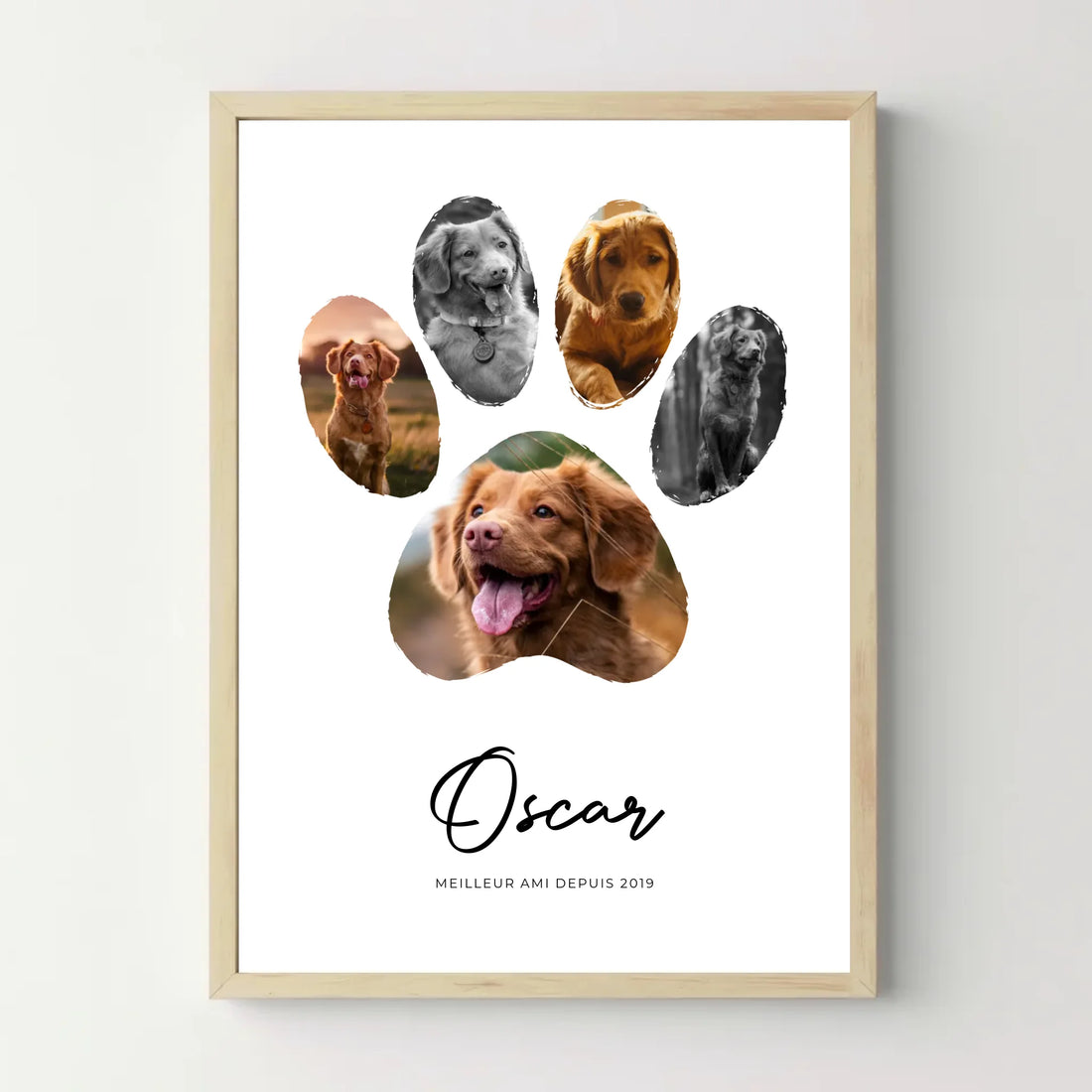 Affiche personnalisée animal - Patte de chien photos - cestfrancais.fr