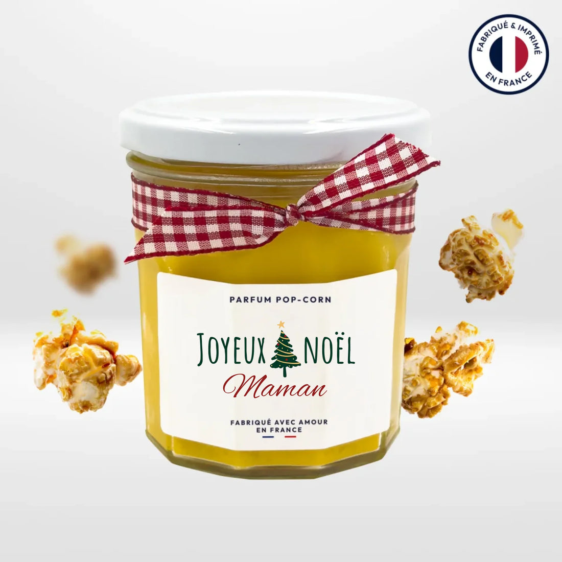 Bougie pot de confiture personnalisée - Joyeux Noël Maman - cestfrancais.fr