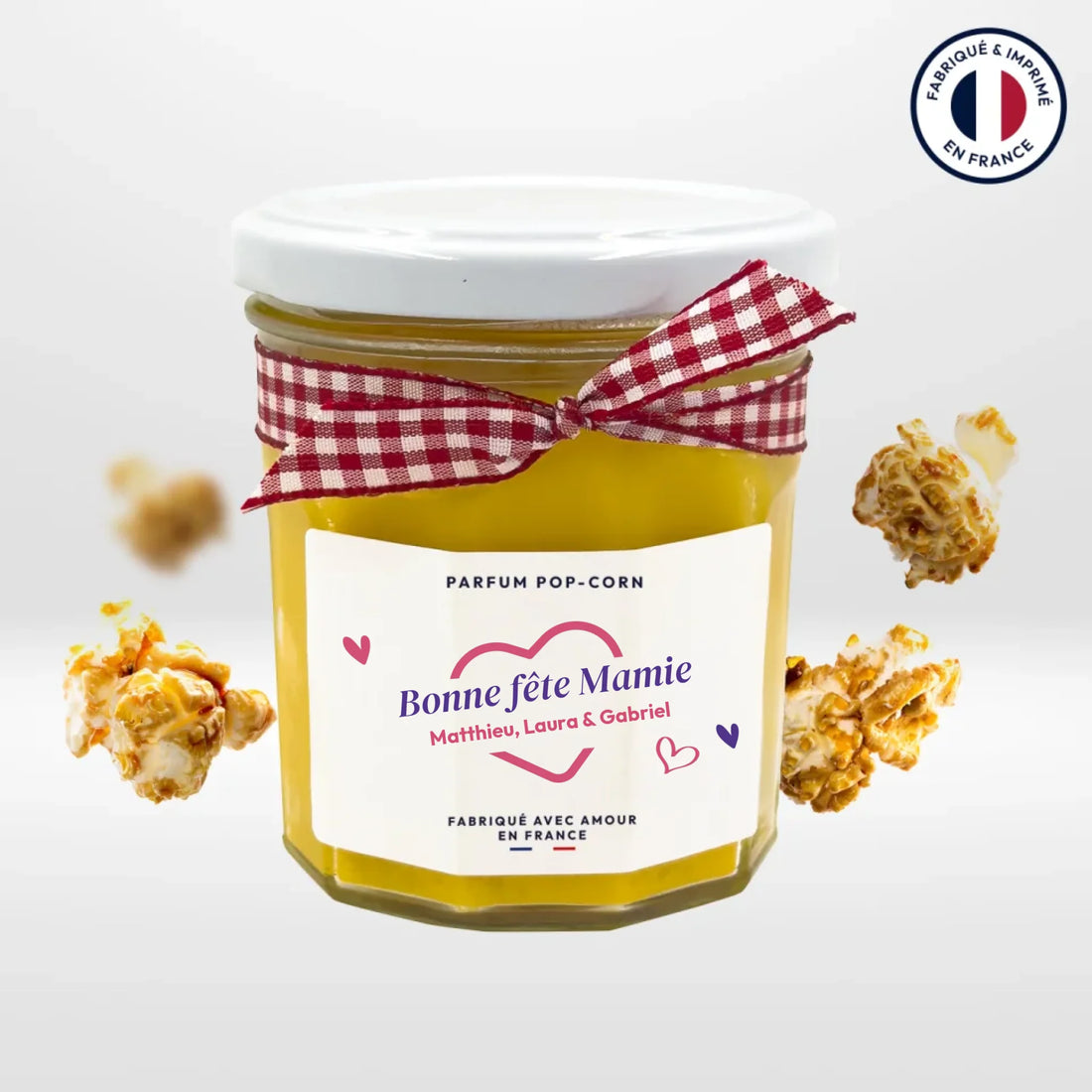 Bougie pot de confiture personnalisée - Bonne Fête Mamie - cestfrancais.fr