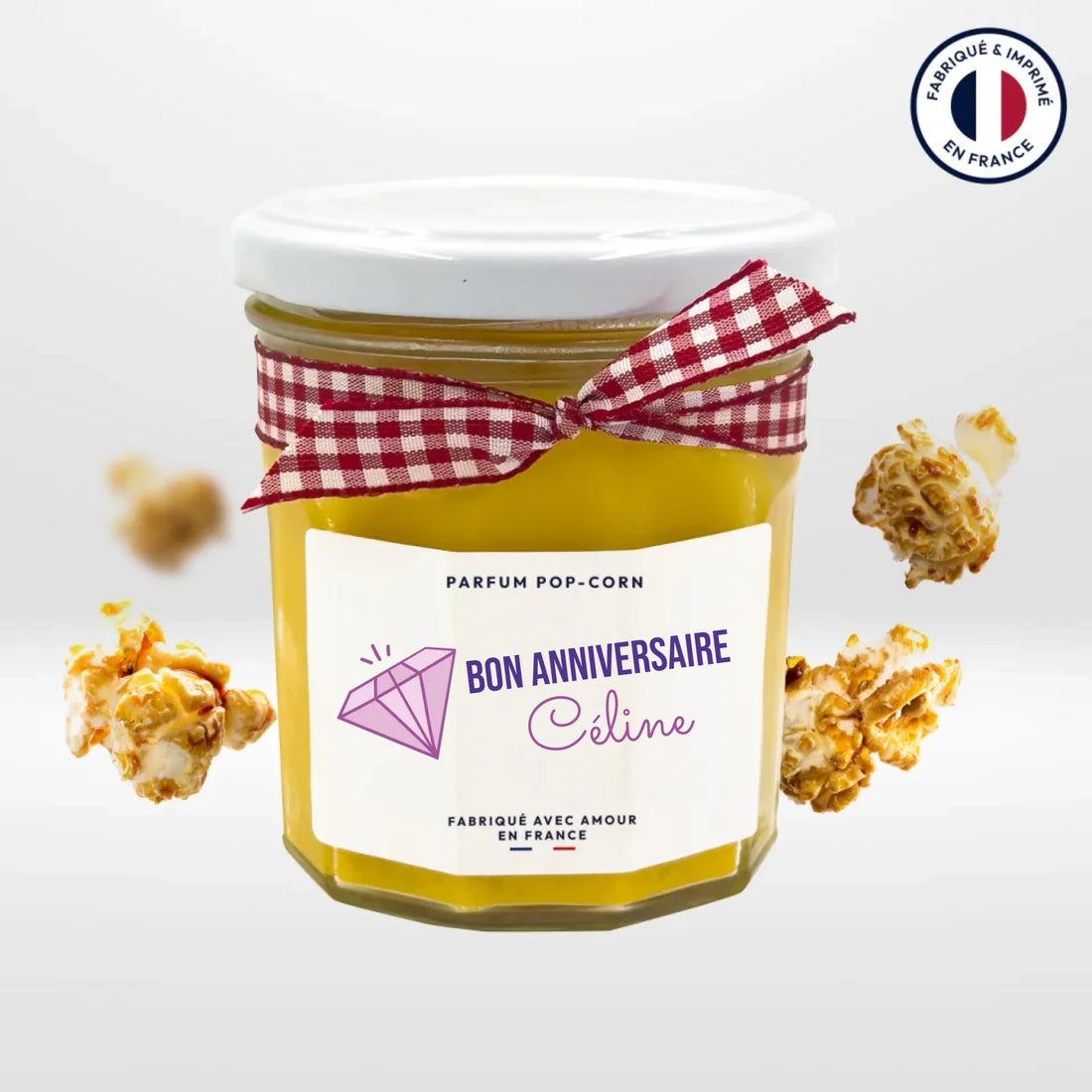 Bougie pot de confiture - Bon anniversaire 