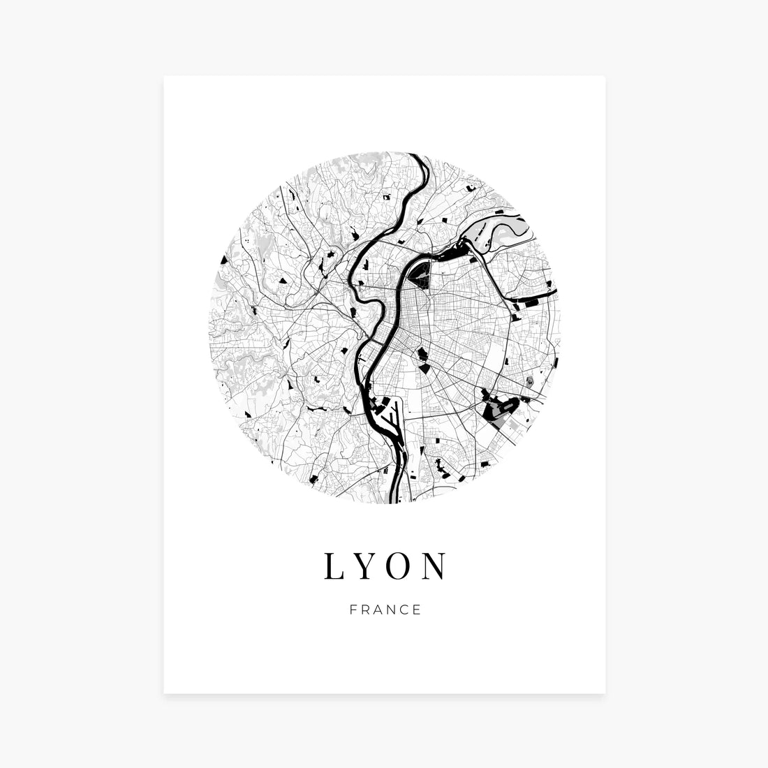 Affiche carte ville personnalisée - Ronde