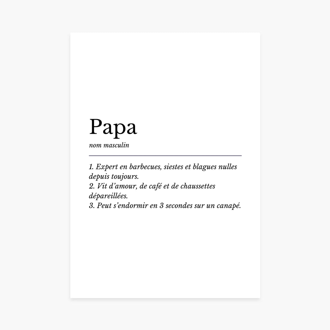 Affiche personnalisée - Définitions Papa sans photo