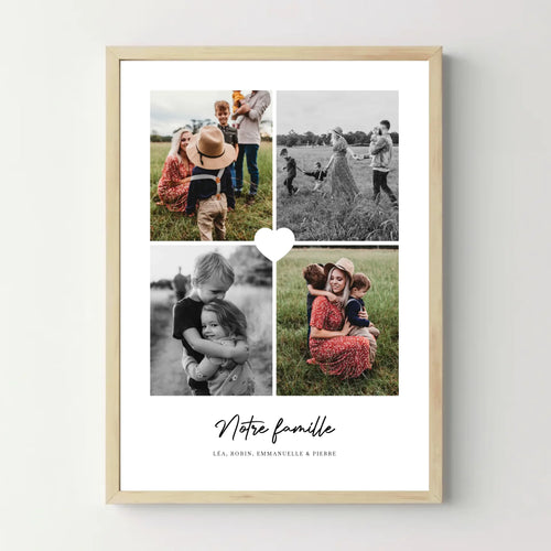 Affiche personnalisée - cœur 4 photos