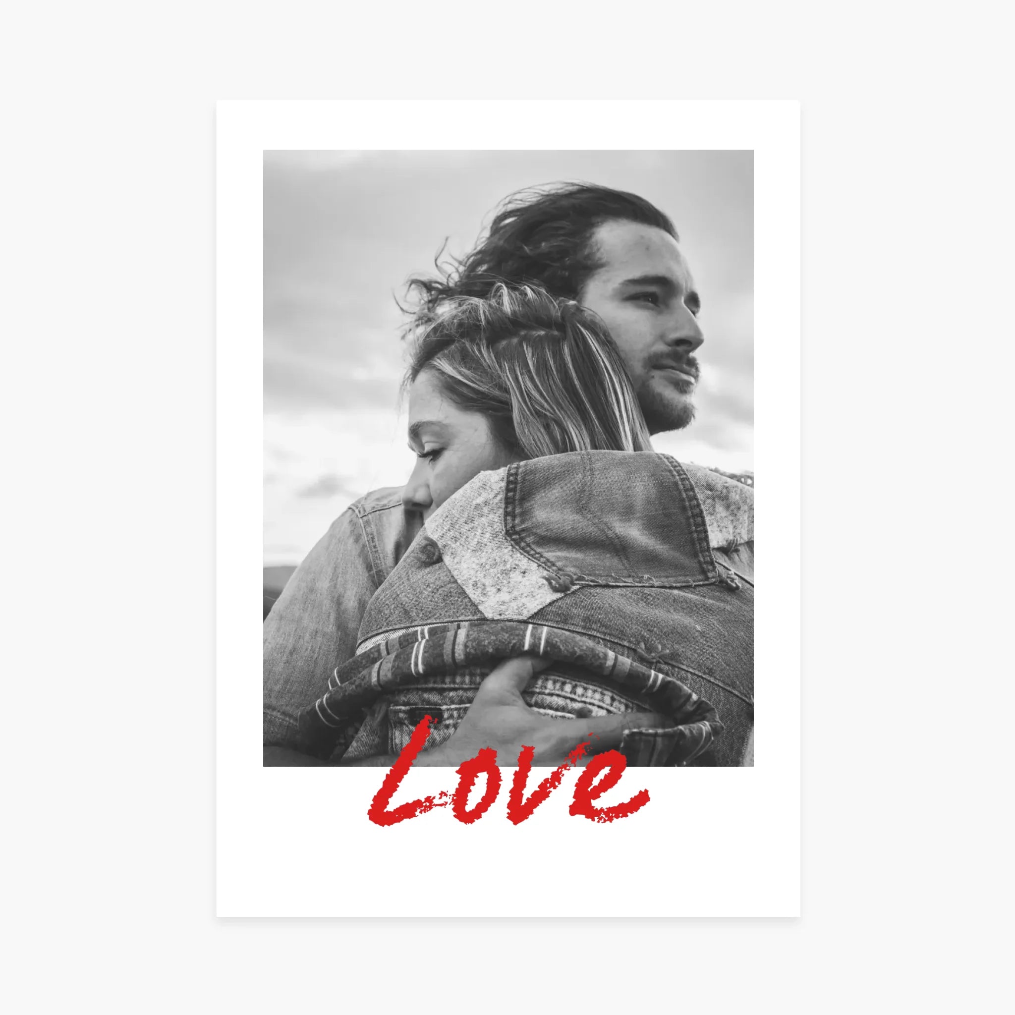 Affiche personnalisée couple - Rouge Love