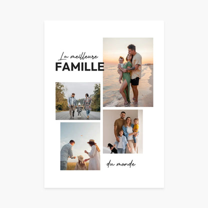 Affiche famille personnalisée - Pêle-mêle photos meilleure famille