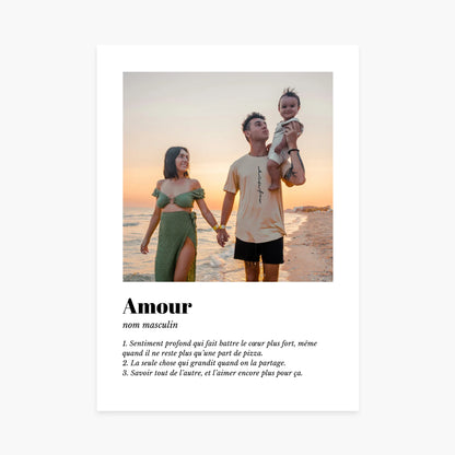 Affiche personnalisée couple - Définition amour