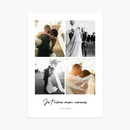 Affiche personnalisée couple - 4 photos