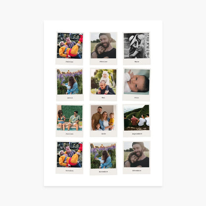 Affiche personnalisée calendrier photos souvenirs de famille pour chaque mois de l&