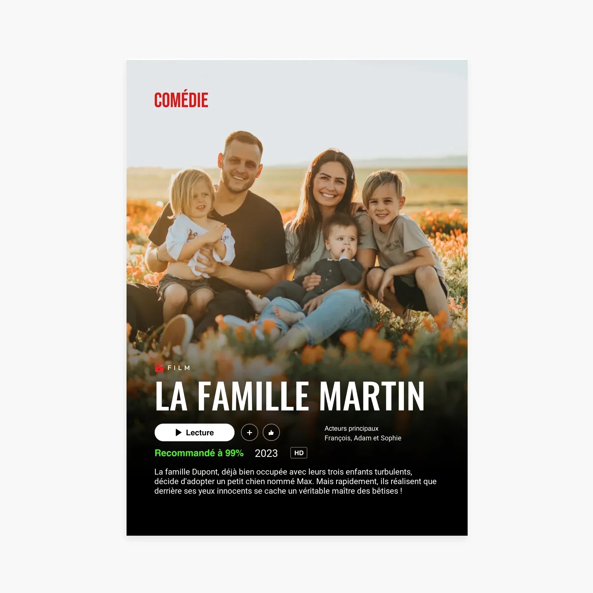Affiche personnalisée Netflix Famille