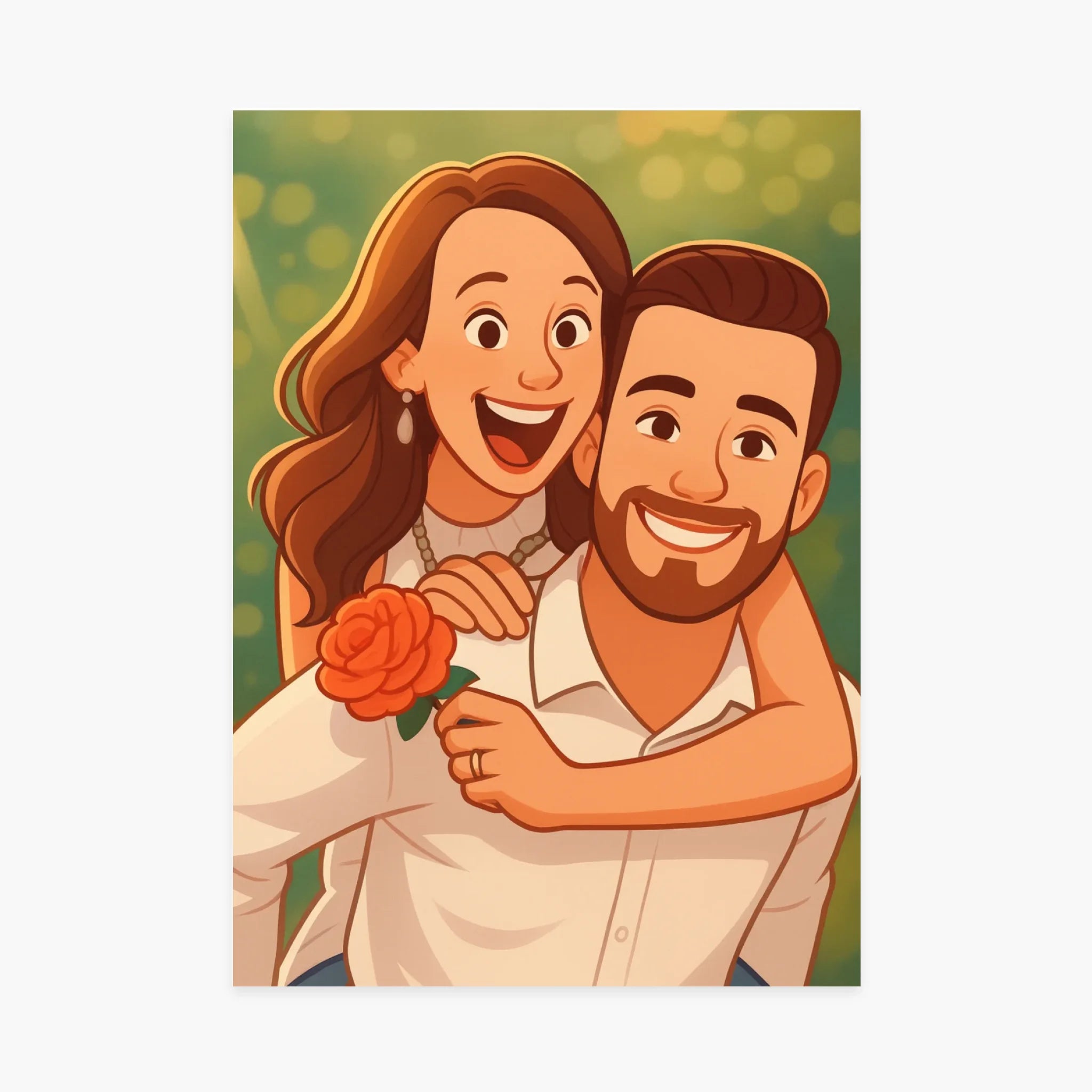 Affiche personnalisée - Portrait illustration cartoon couple / famille