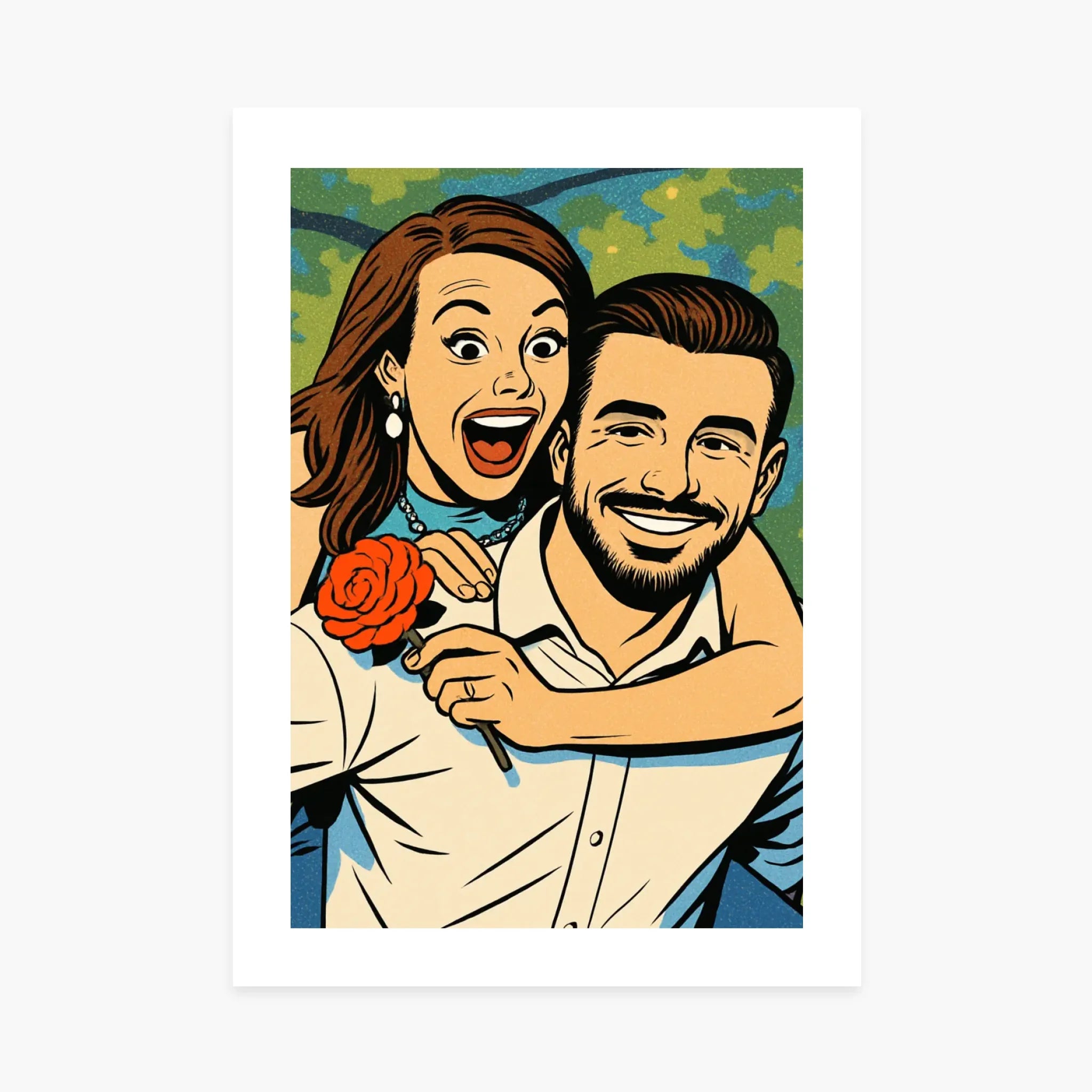 Affiche personnalisée - Illustration vintage style bande dessinée des années 50