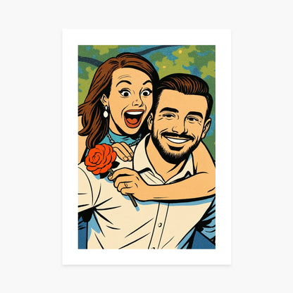 Affiche personnalisée - Illustration vintage style bande dessinée des années 50