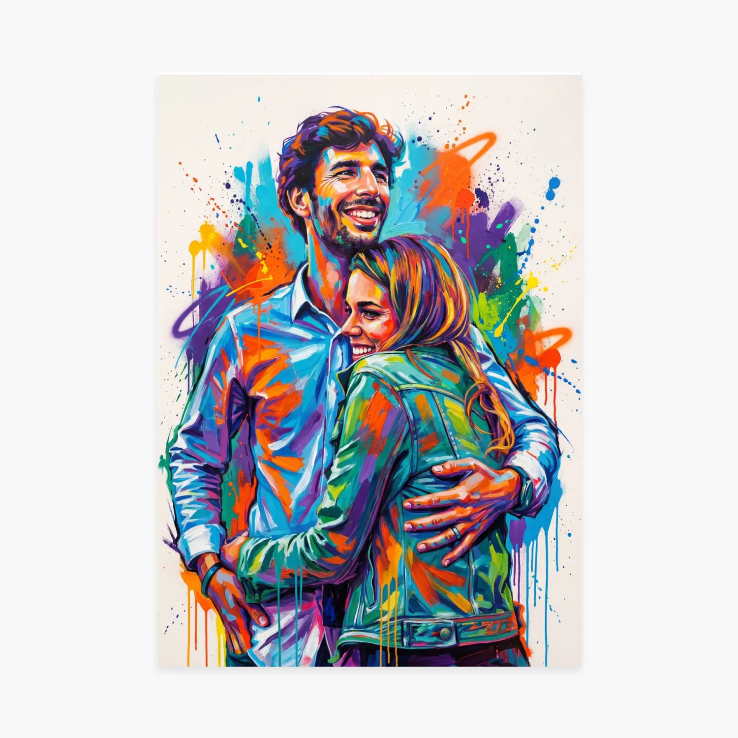 Affiche personnalisée - Votre photo en illustration urbaine style graffiti et tâches d&