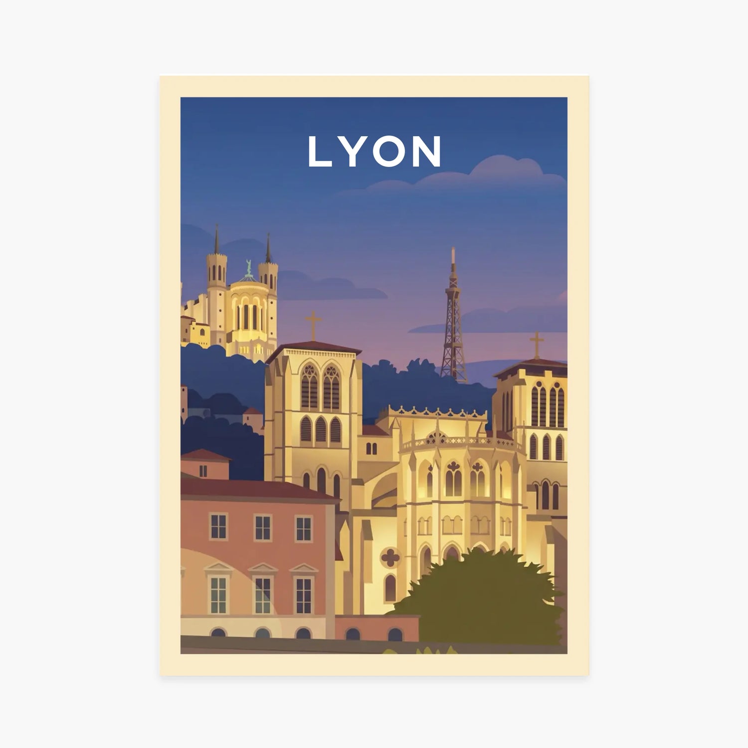 Affiche ville personnalisée - Votre affiche de ville illustrée avec votre photo