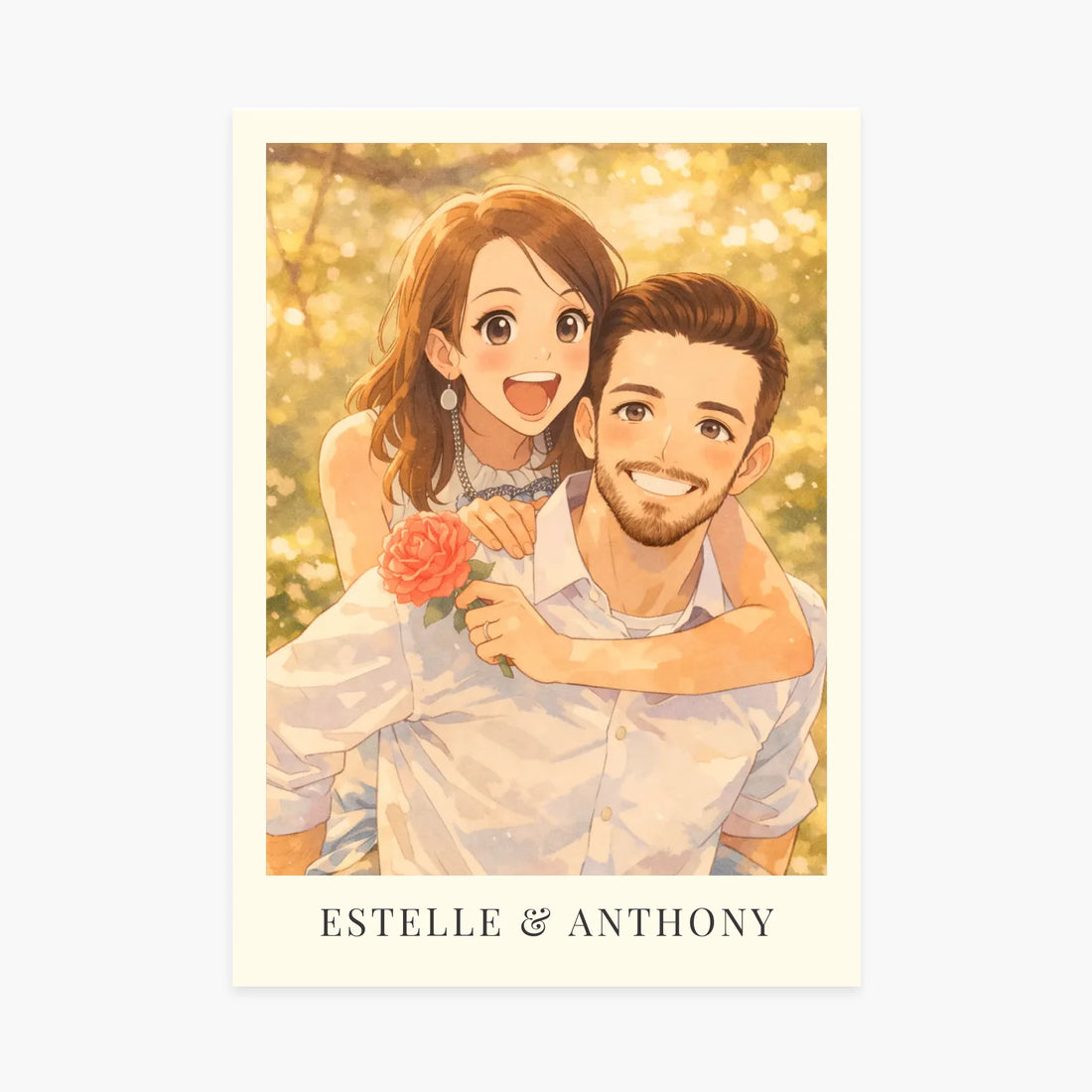 Affiche personnalisée - Portrait en dessin style manga / anime japonais