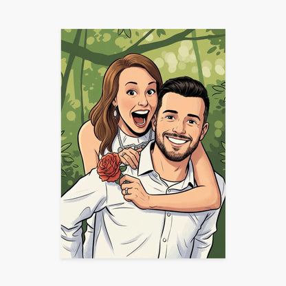 Affiche personnalisée - Votre photo portrait en dessin bande dessinée franco-belge