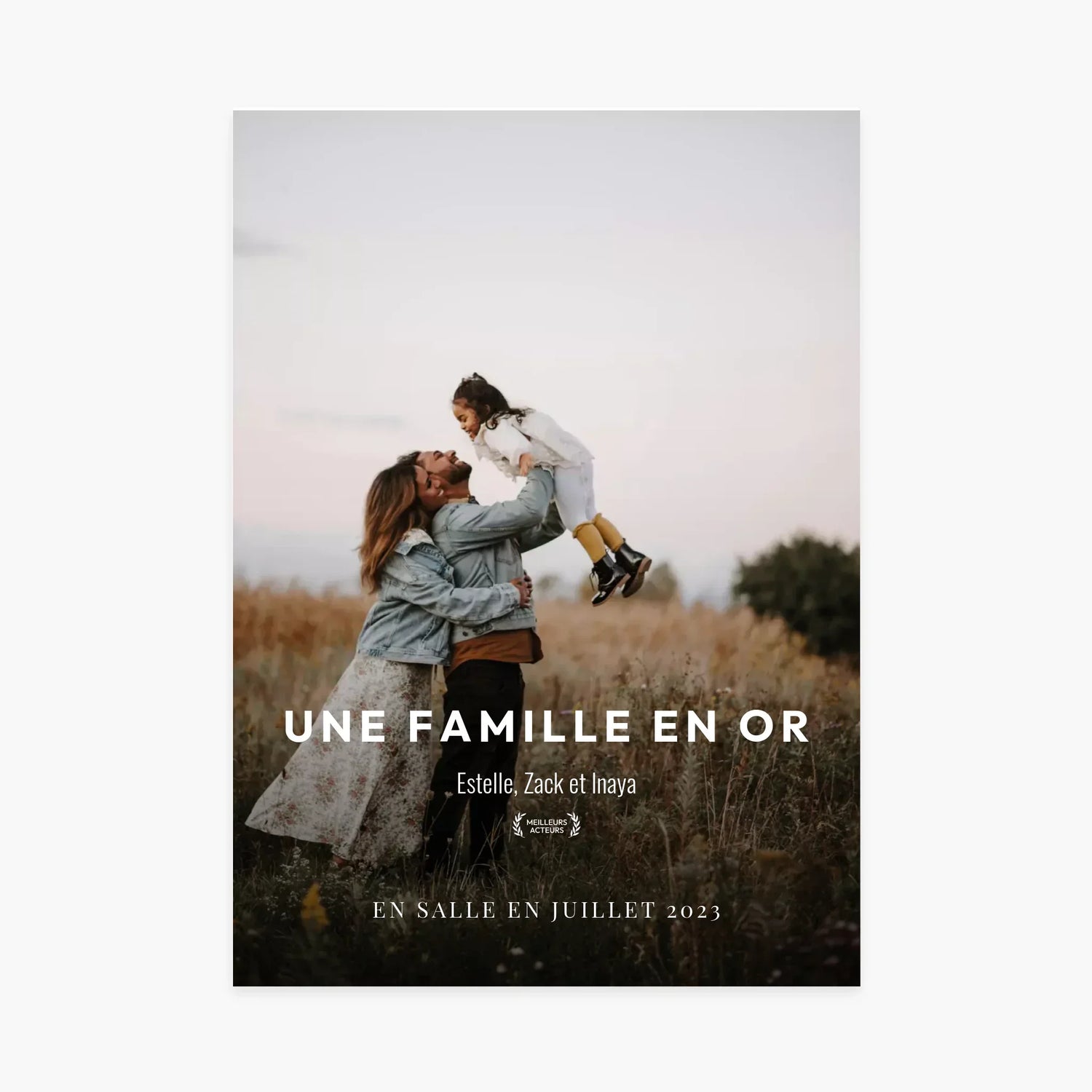 Affiche personnalisée famille, photo d&