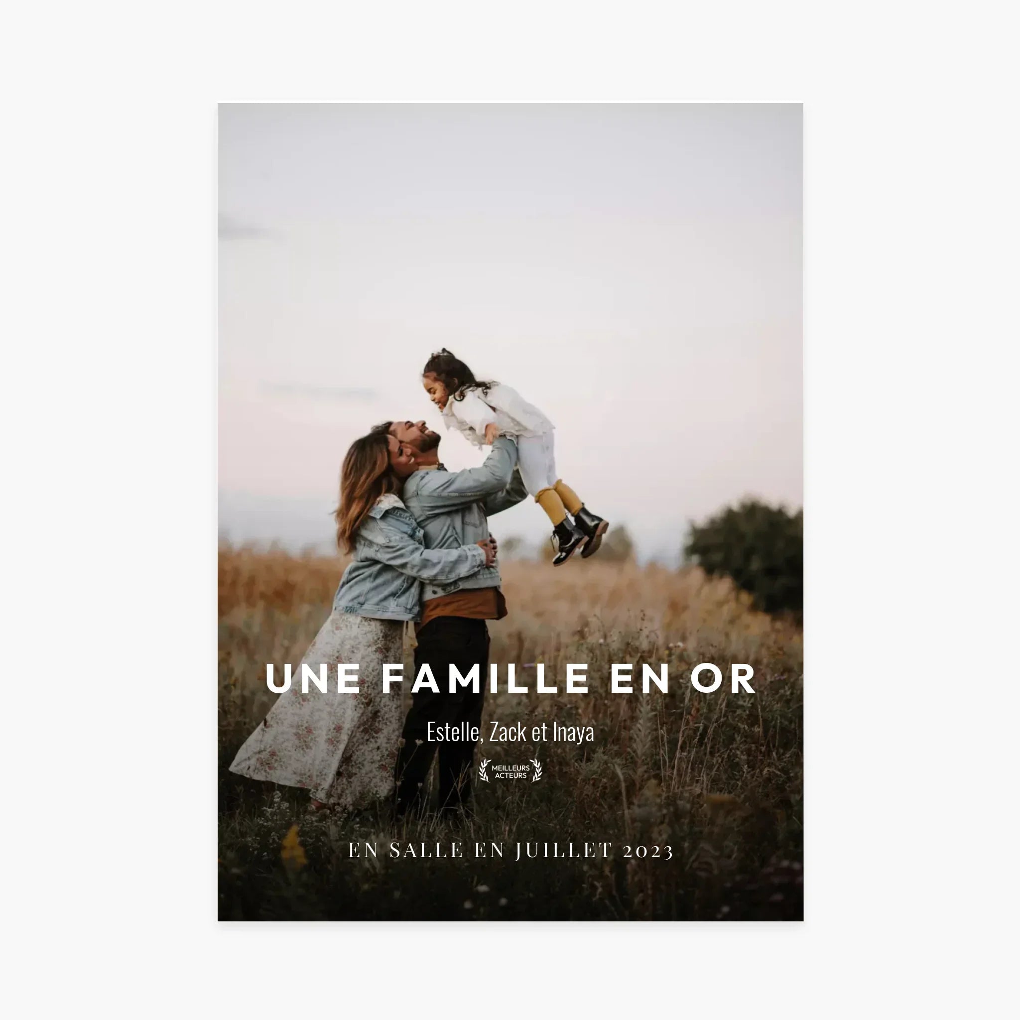 Affiche personnalisée famille, photo d&