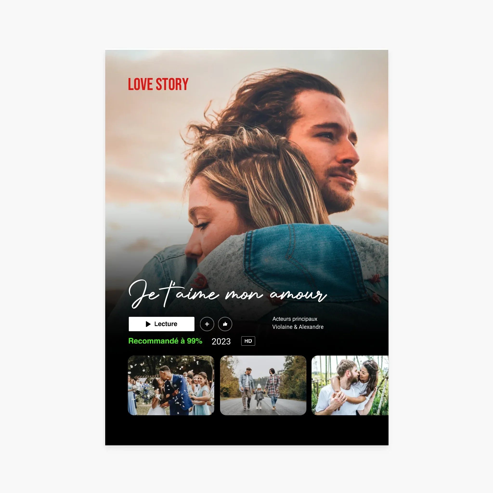 Affiche personnalisée couple s&