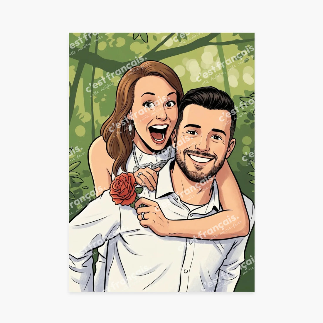 Affiche personnalisée - Votre photo portrait en dessin bande dessinée franco-belge