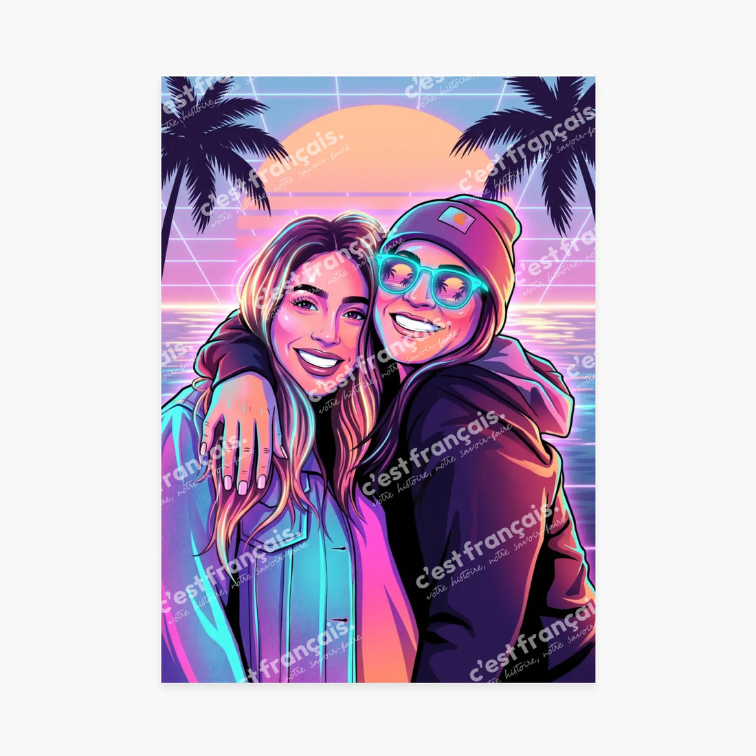 Affiche personnalisée - Votre photo en illustration Miami Vice