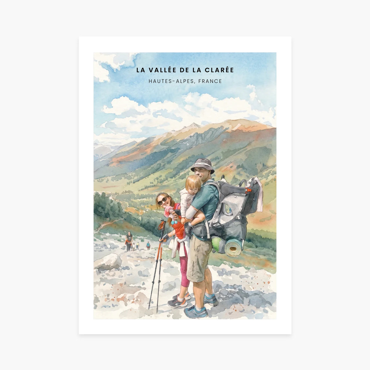 Affiche aquarelle personnalisée - Votre photo avec son décor
