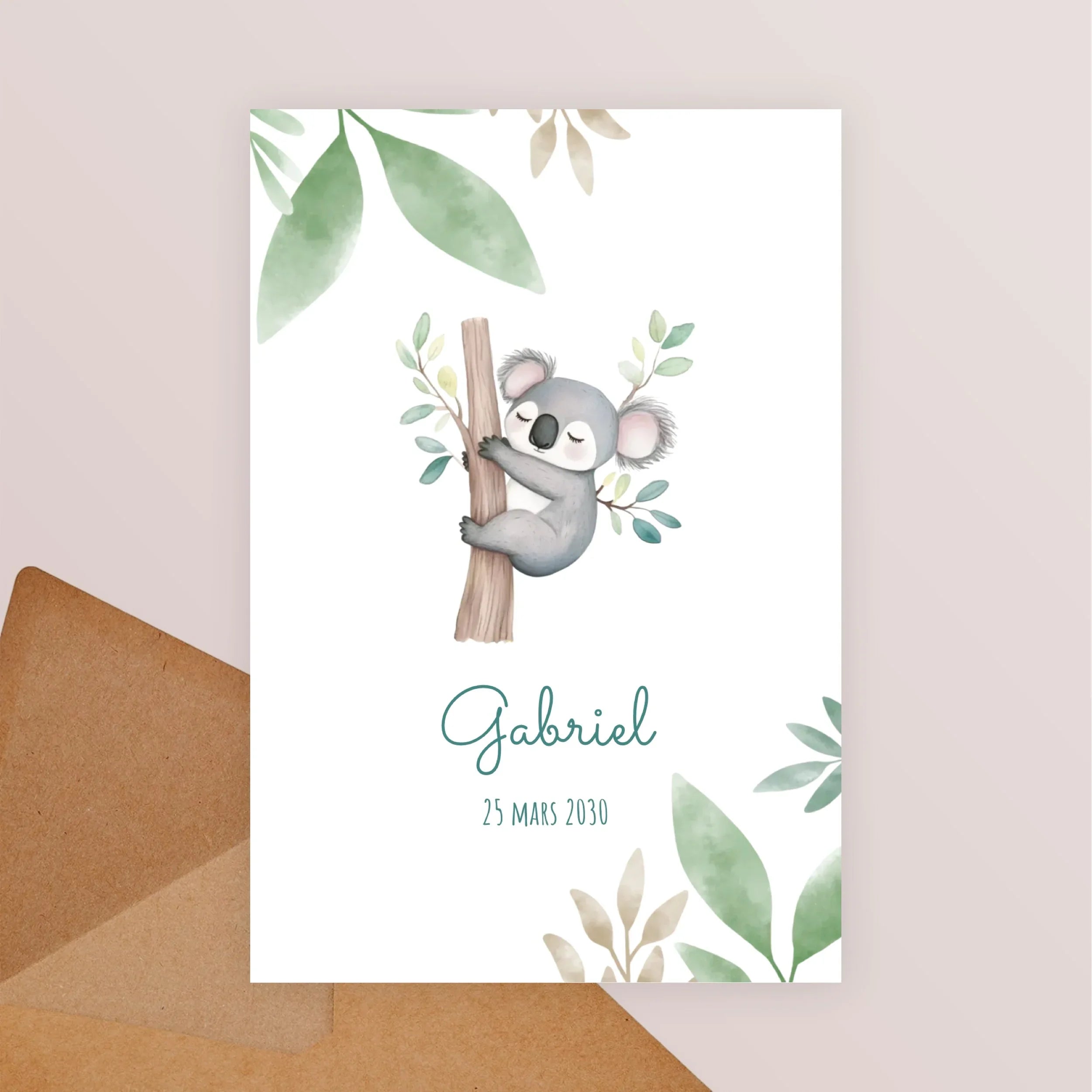 Faire-part naissance personnalisé - Koala