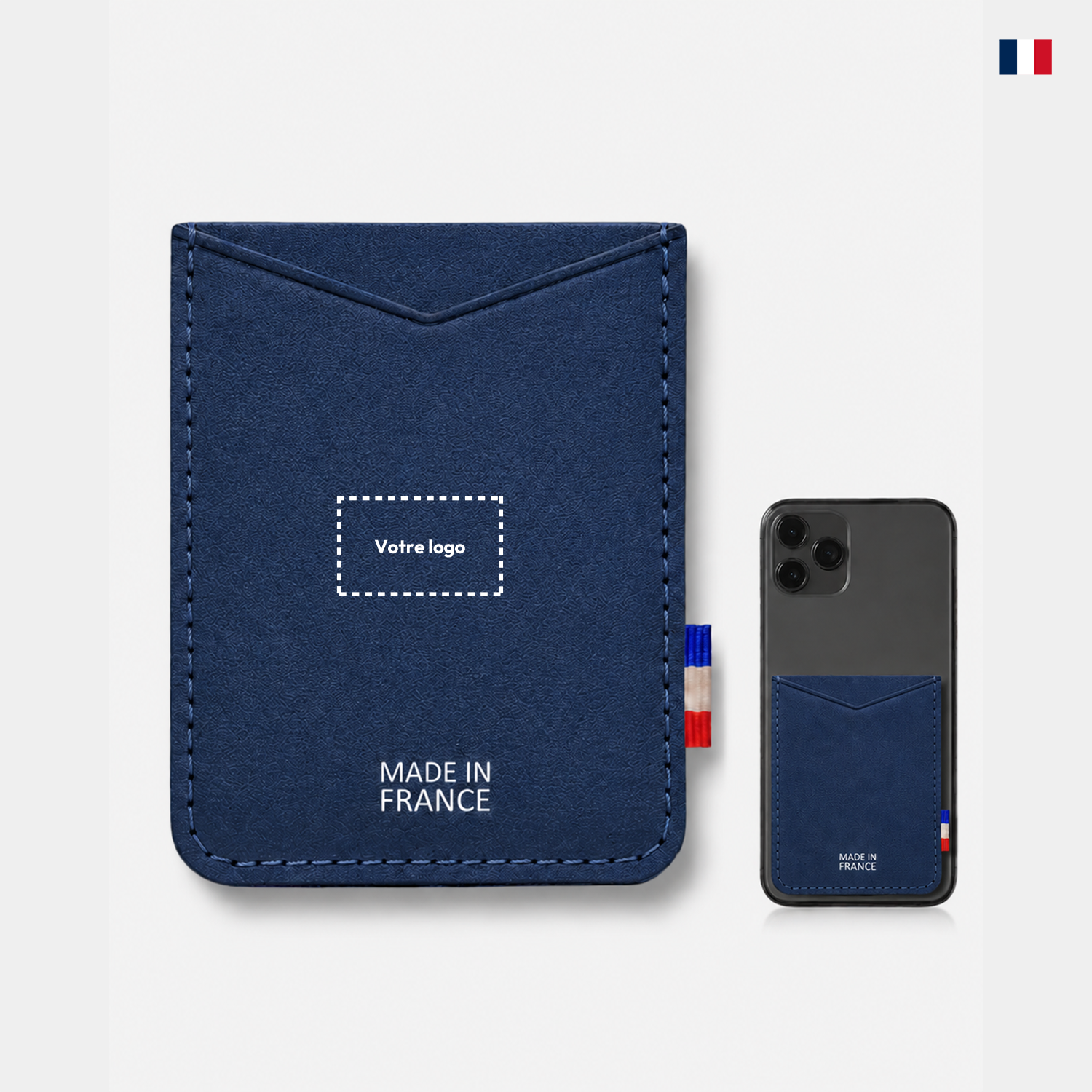 Porte-cartes smartphone personnalisable - Cuir recyclé éco-responsable