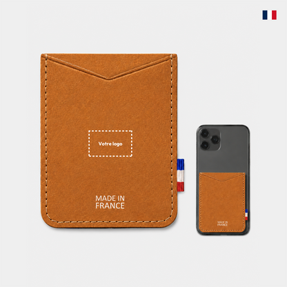 Porte-cartes smartphone personnalisable - Cuir recyclé éco-responsable