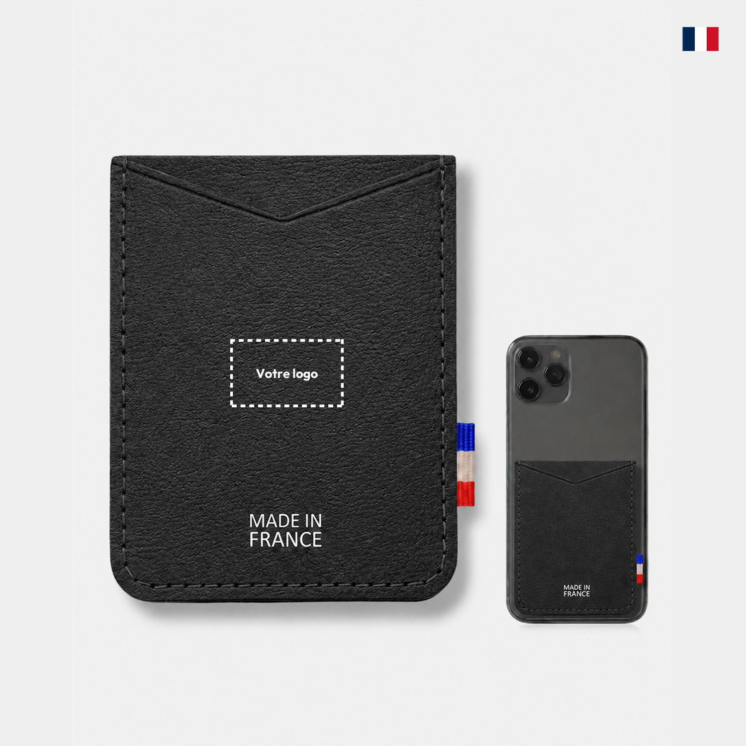 Porte-cartes smartphone personnalisable - Cuir recyclé éco-responsable