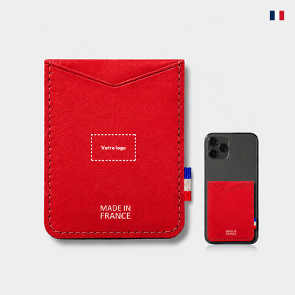 Porte-cartes smartphone personnalisable - Cuir recyclé éco-responsable