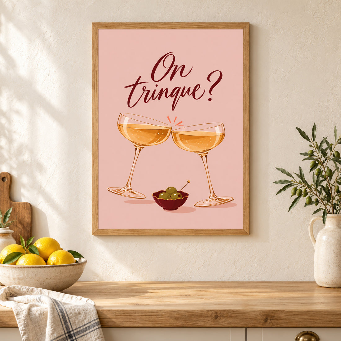 Affiche apéro – On trinque ? — mise en situation