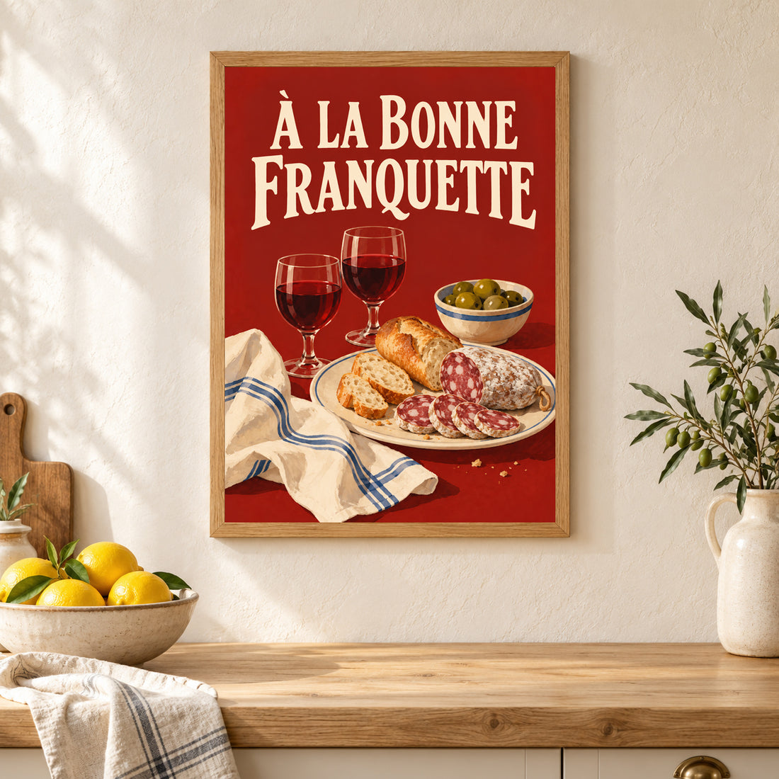 Affiche cuisine – À la bonne franquette — ambiance