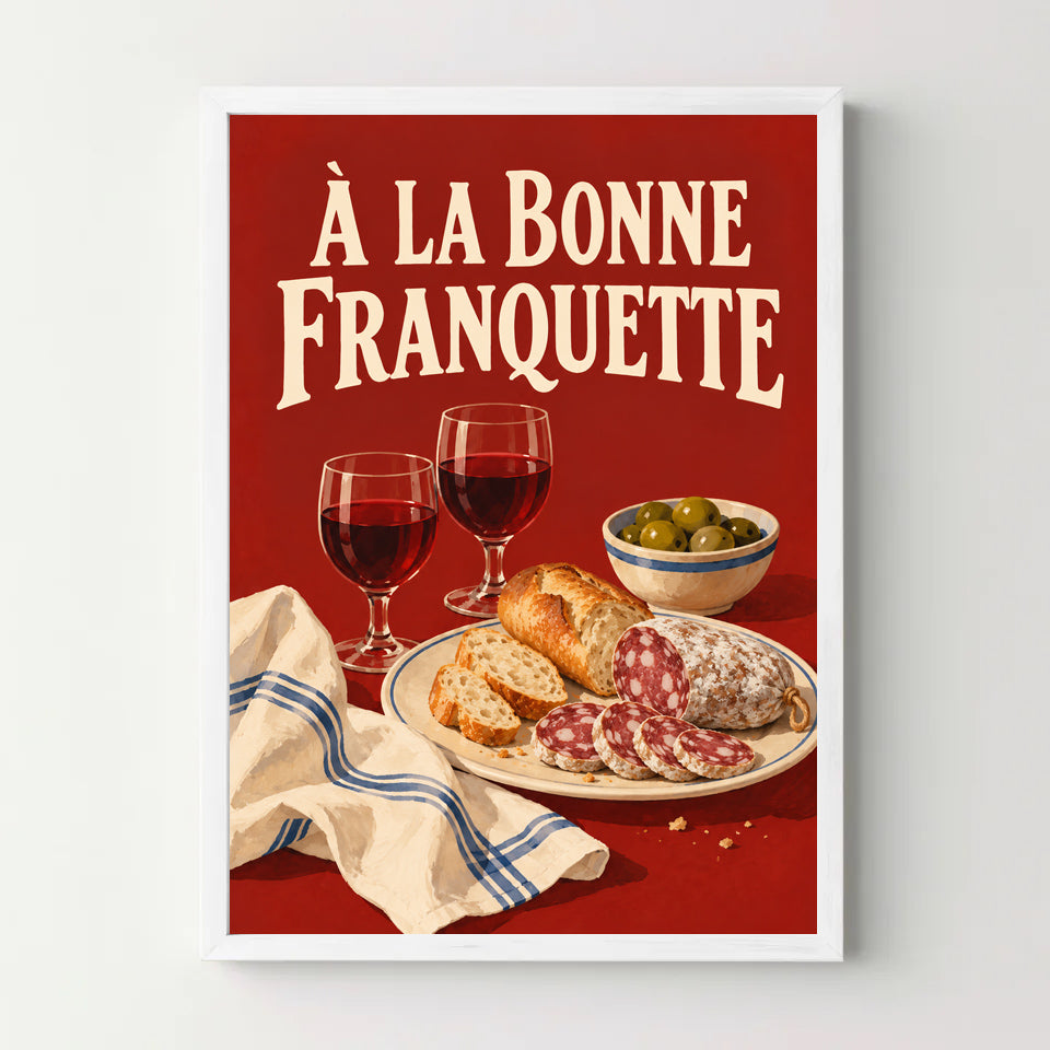Affiche cuisine – À la bonne franquette — blanc