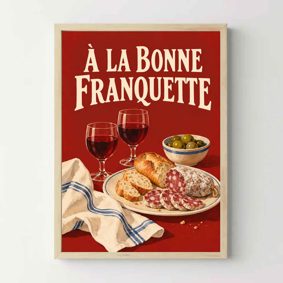 Affiche cuisine – À la bonne franquette — bois