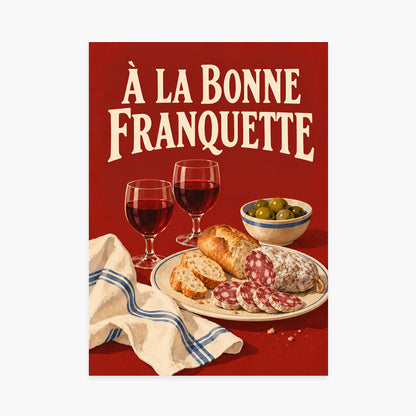 Affiche cuisine – À la bonne franquette — sans