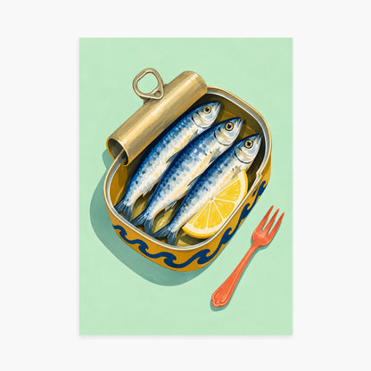 Affiche cuisine sardines au citron — sans cadre