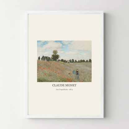 Affiche Monet – Les Coquelicots — cadre blanc